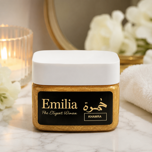 Emilia Khamra Shimmer Cream – مخمرية لامعة للجسم والمناطق الحساسة