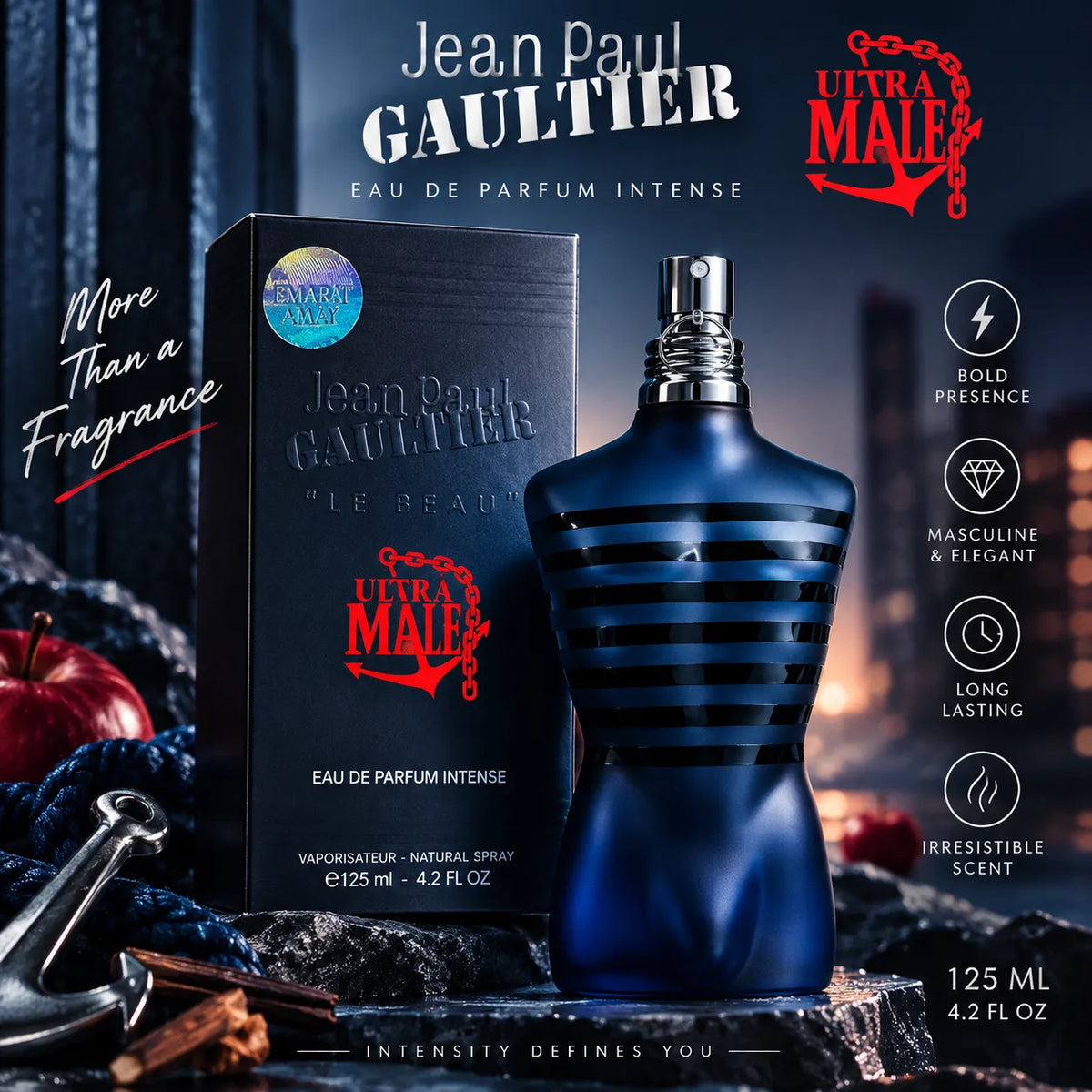 عطر جان بول جوتييه ألترا ميل للرجال – أو دو بارفان إنتنس 125 مل