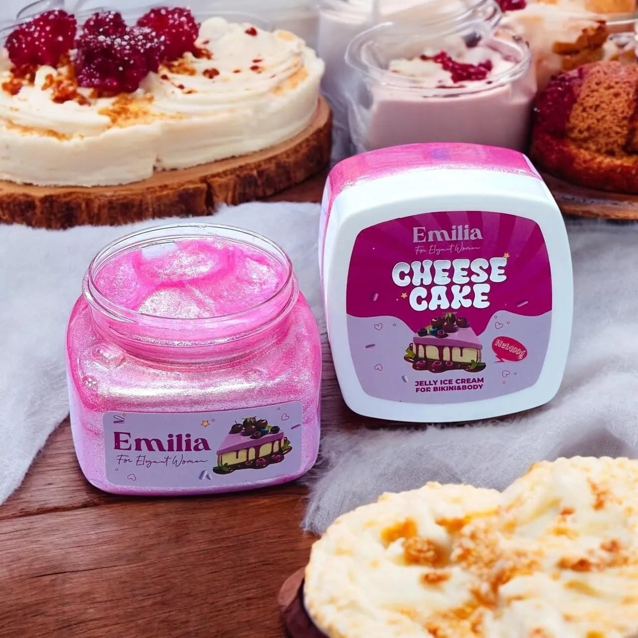 Emilia Cheese Cake Shimmer Cream – مخمرية لامعة للجسم والمناطق الحساسة