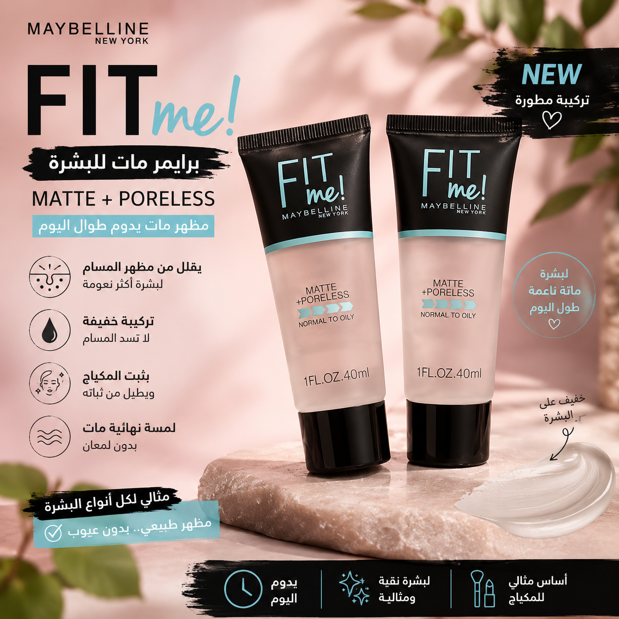 برايمر فيت مي مات + بورلس – Fit Me Matte + Poreless Primer (40 مل)
