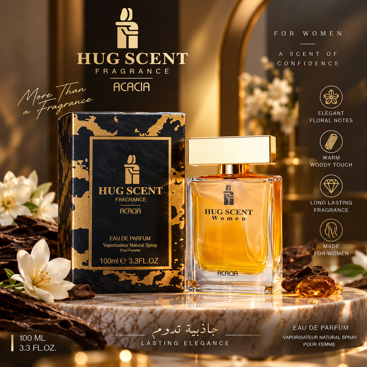 Hug Scent Acacia for Women – Eau de Parfum 100 ML