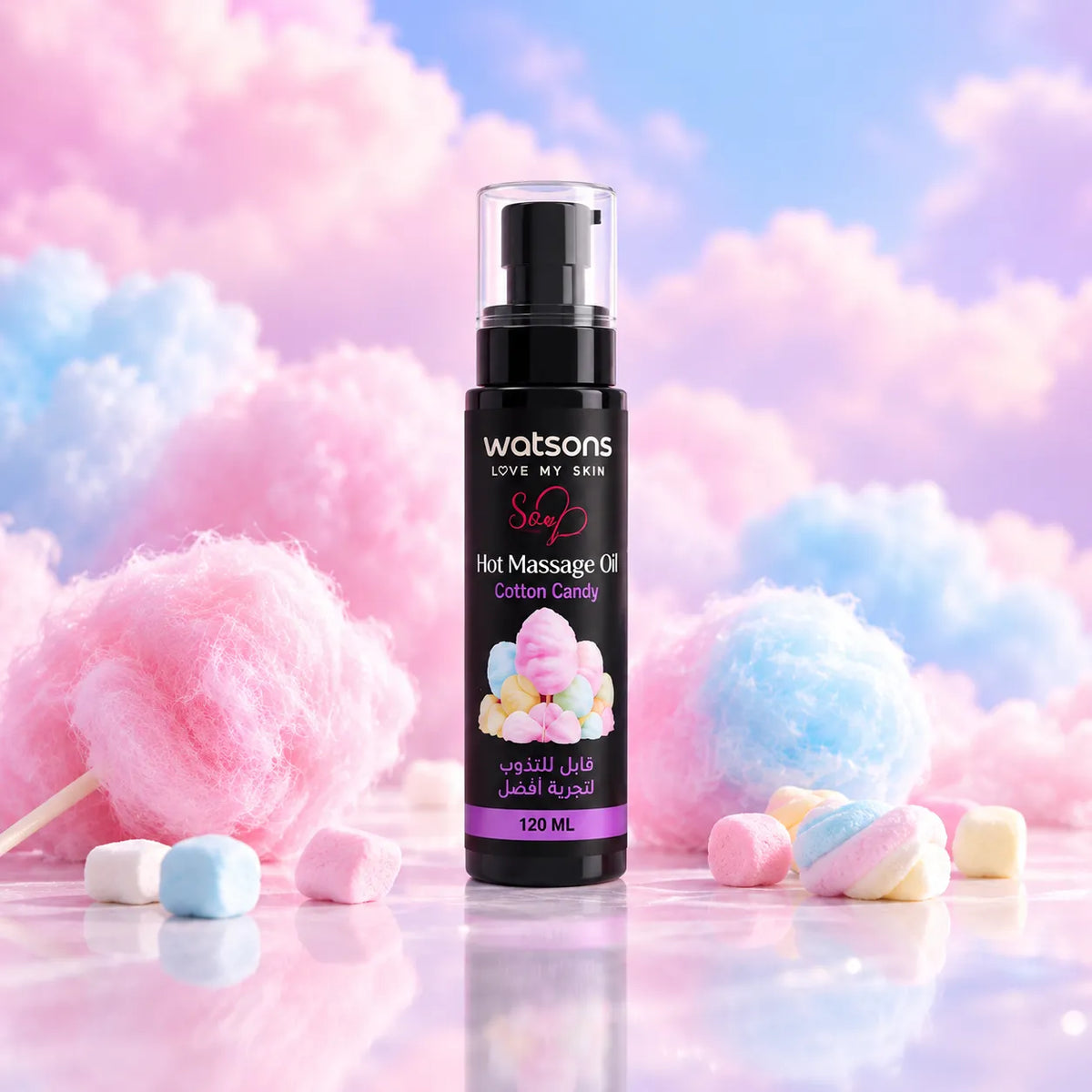 Watsons Sexy Hot Massage Oil – Cotton Candy, 120 ml