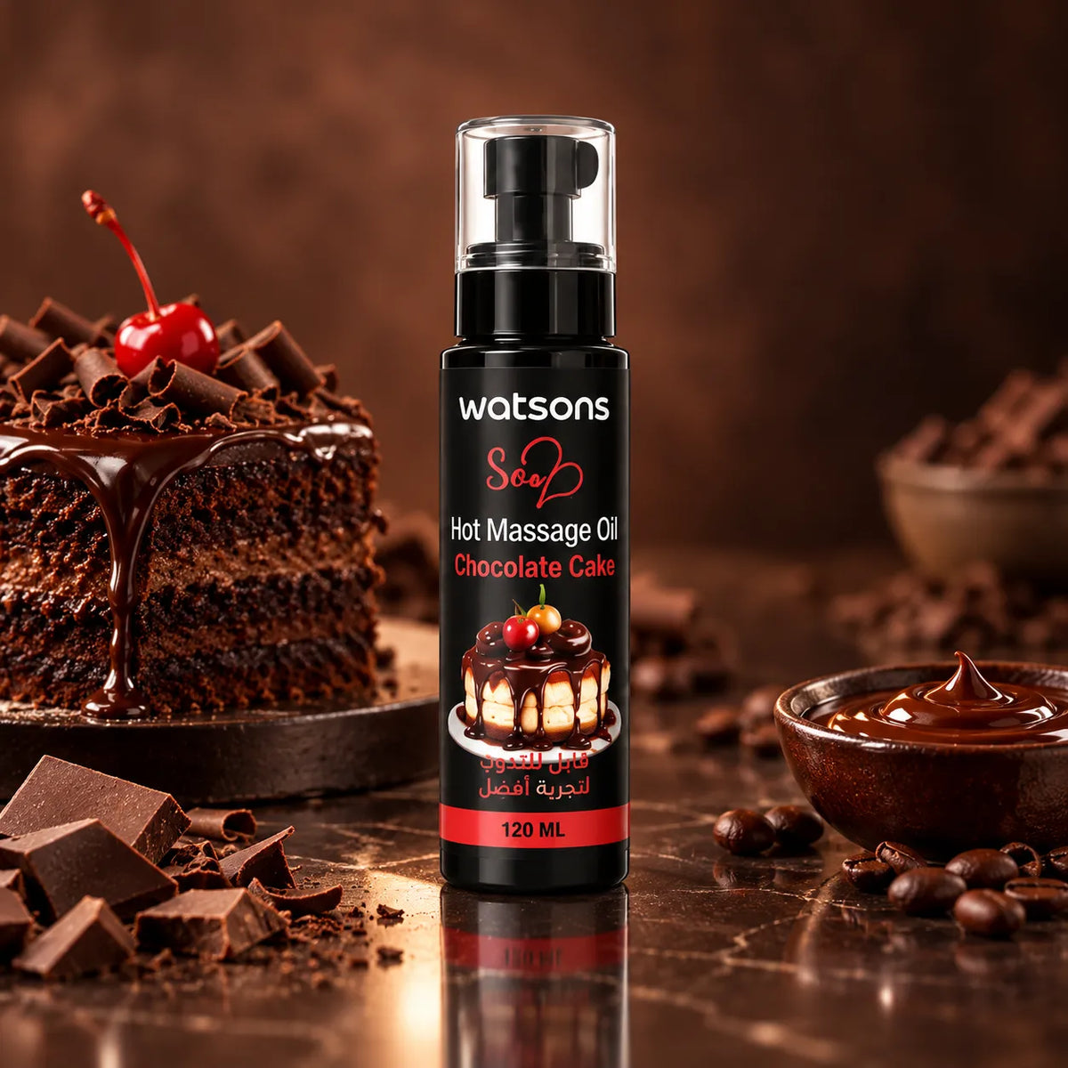 Watsons Sexy Hot Massage Oil – Chocolate Cake, 120 ml