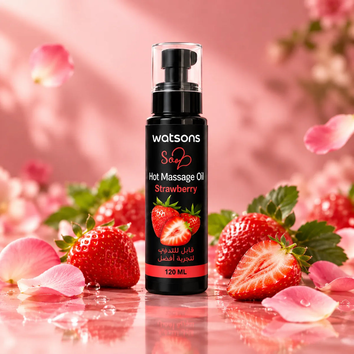 Watsons Sexy Hot Massage Oil – Strawberry, 120 ml